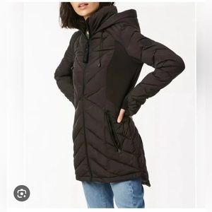 BERNARDO Quilted Neoprene Hooded Puffer Jacket XS